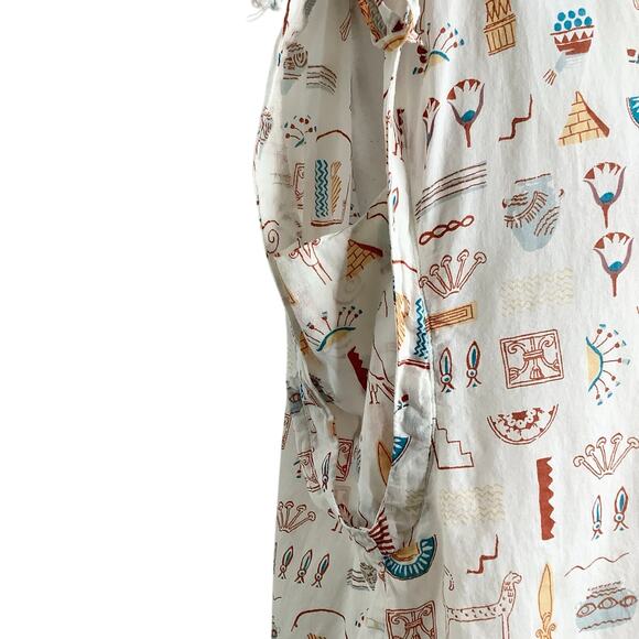 Anthropologie Danielle Kroll Egyptian Hieroglyphics Print Sleeveless Top Medium - Picture 4 of 8